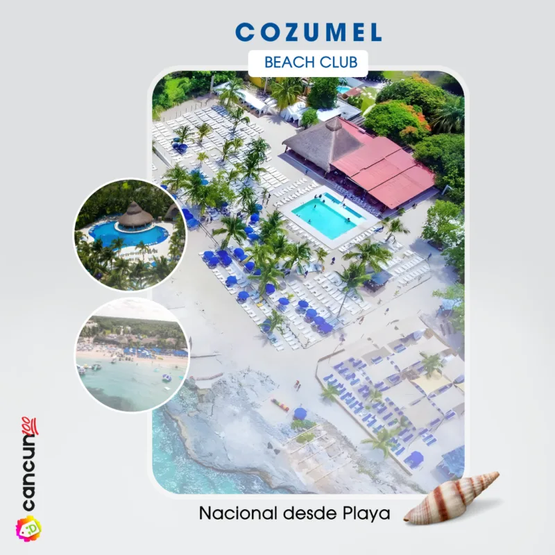 Cozumel Beach Club Nacional desde Playa con Snorkel y Ferry